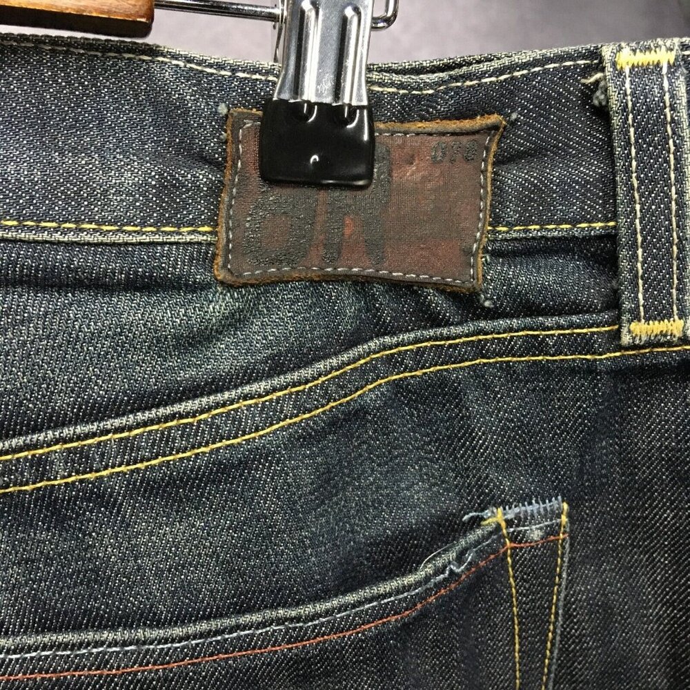 Banana Republic Men Straight Leg Blue Jeans size 36x32 Raw Look Denim Button Fly - Picture 5 of 16